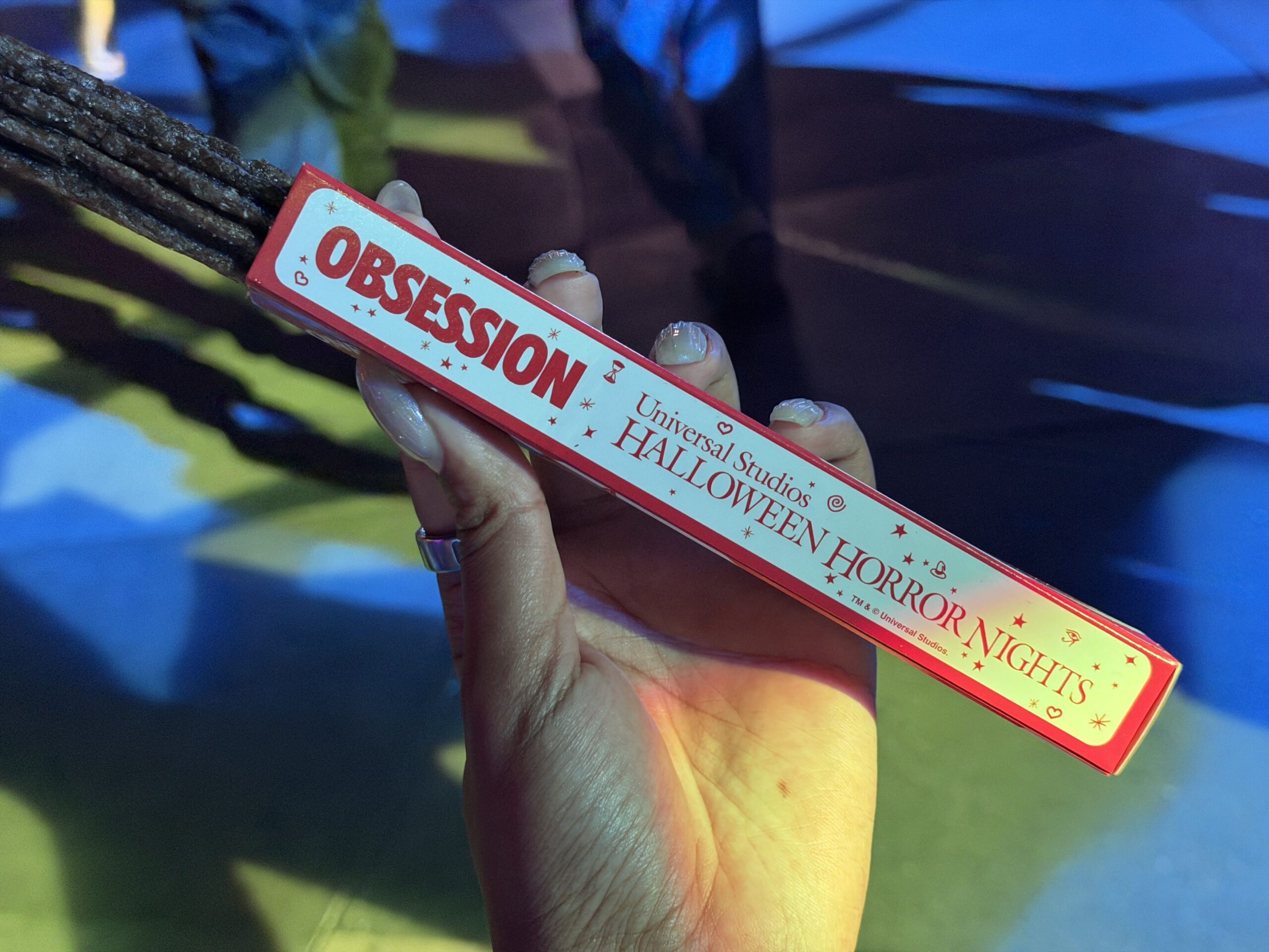 The One Wish churro, inspired by the film Obsession and a play on the One Wish Willow, is available exclusively at Universal Studios Hollywood for Halloween Horror Nights.