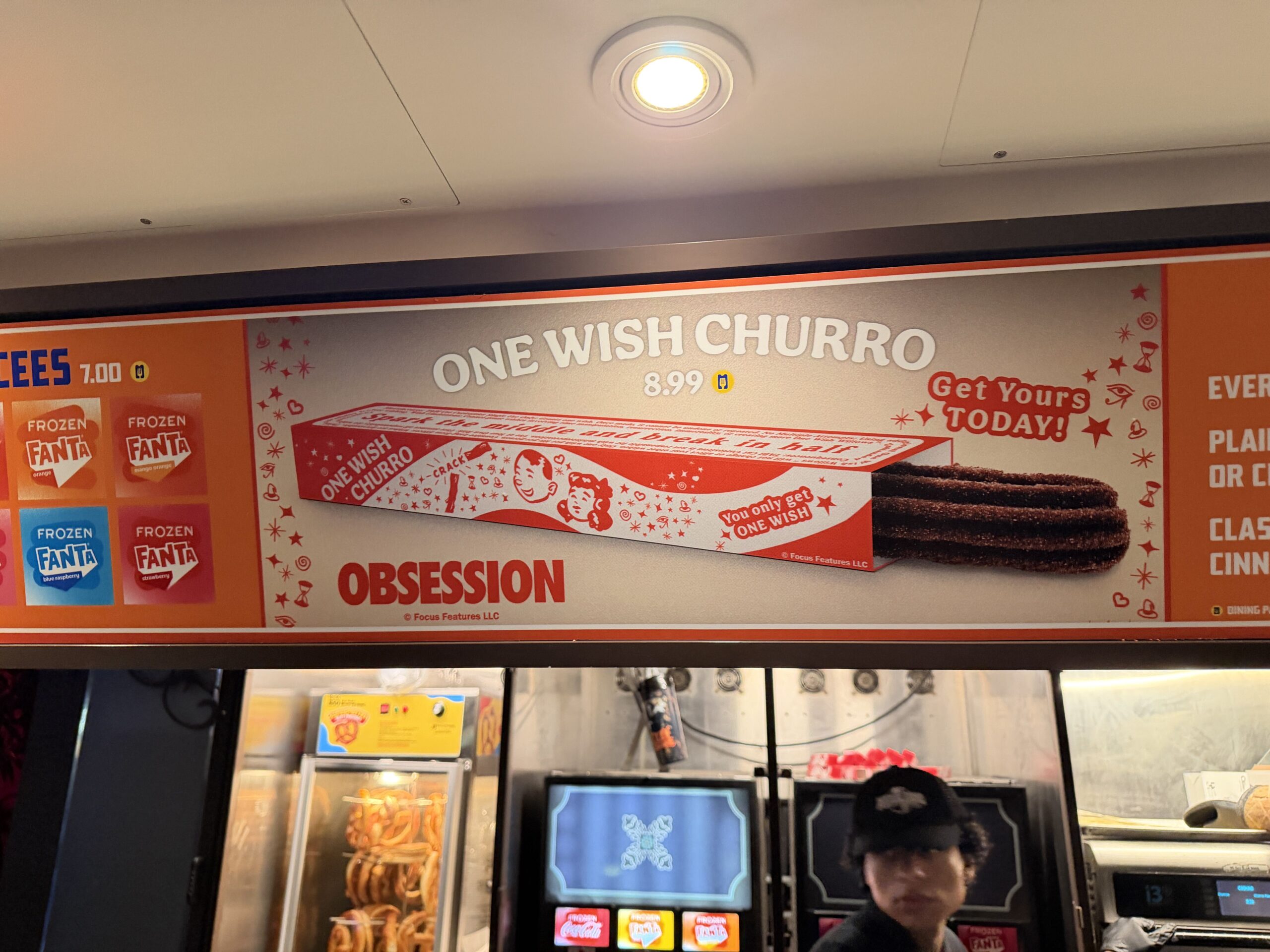 The One Wish churro, inspired by the film Obsession and a play on the One Wish Willow, is available exclusively at Universal Studios Hollywood for Halloween Horror Nights.