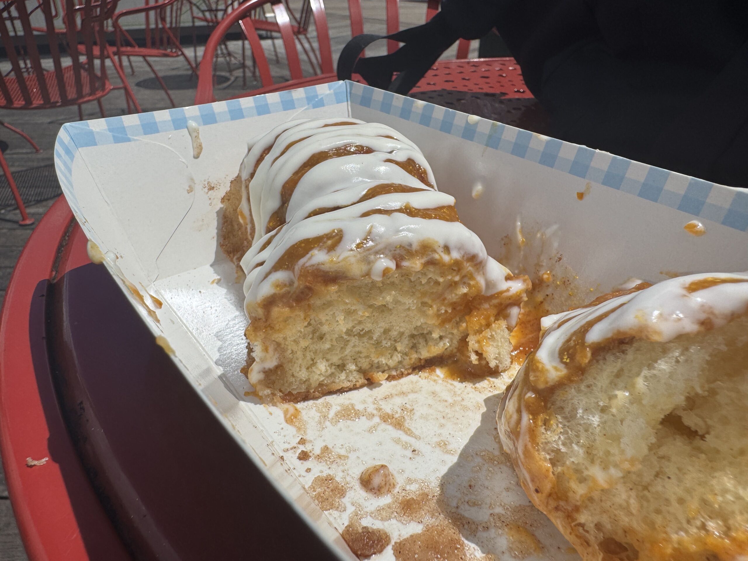 Pumpkin Cheesecake Fried Hawaiian Roll by Blue Ribbon Corn Dogs at Walt Disney World