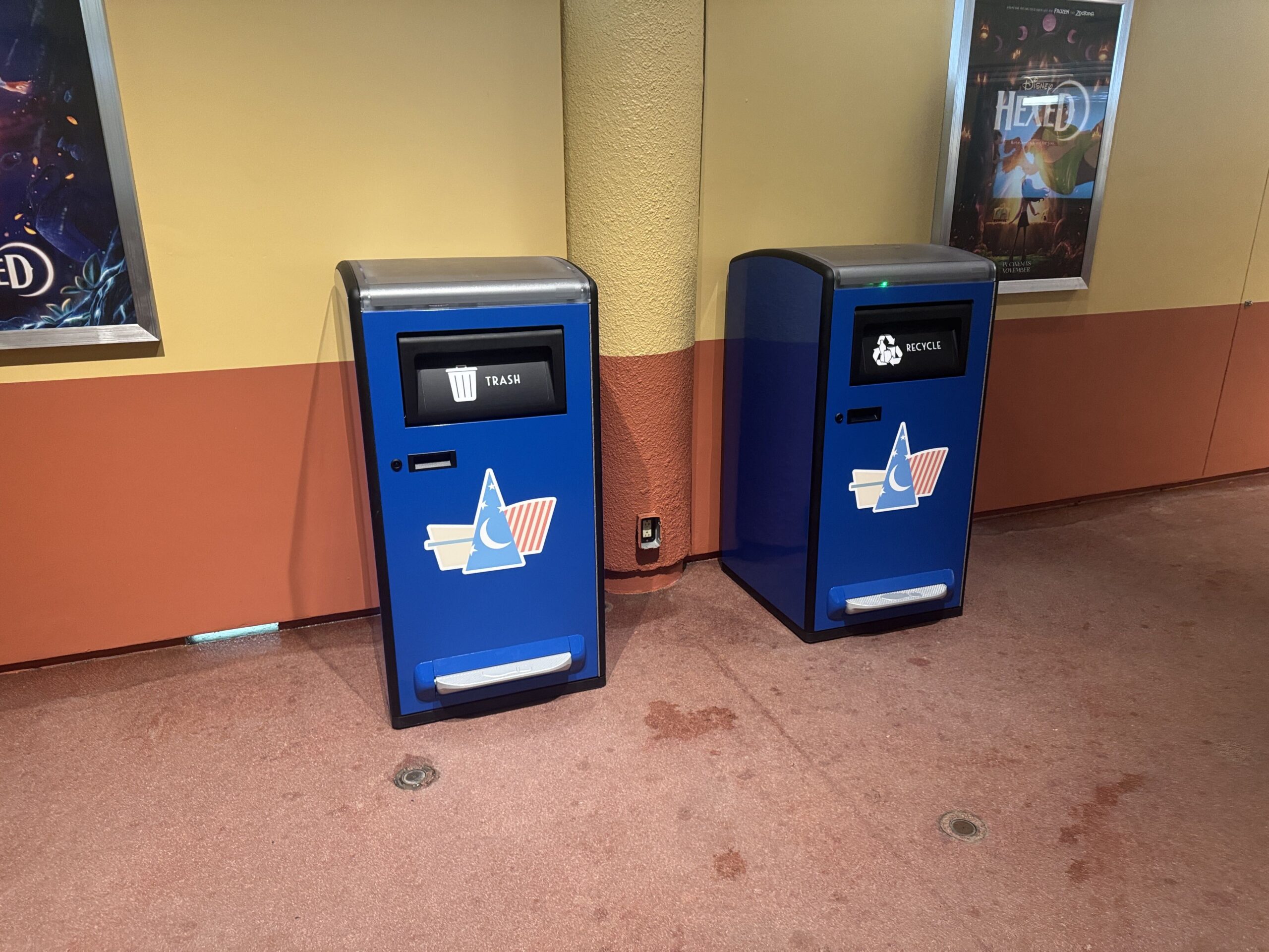 Solar trash cans with Mickey's Sorcerer hat have been added to Animation Courtyard at Disney's Hollywood Studios.