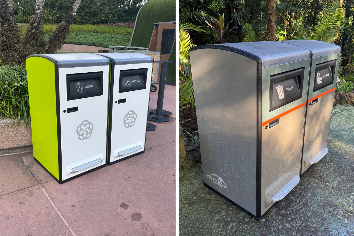 Themed solar-powered trash cans have arrived at EPCOT's World Nature and Pandora: World of AVATAR in Disney's Animal Kingdom.