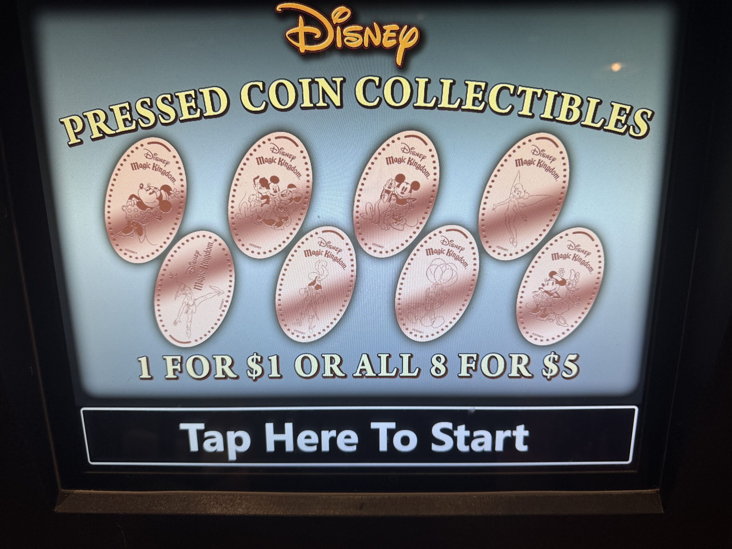 An upgraded pressed penny machine was spotted in Curtain Call Collectibles at Magic Kingdom