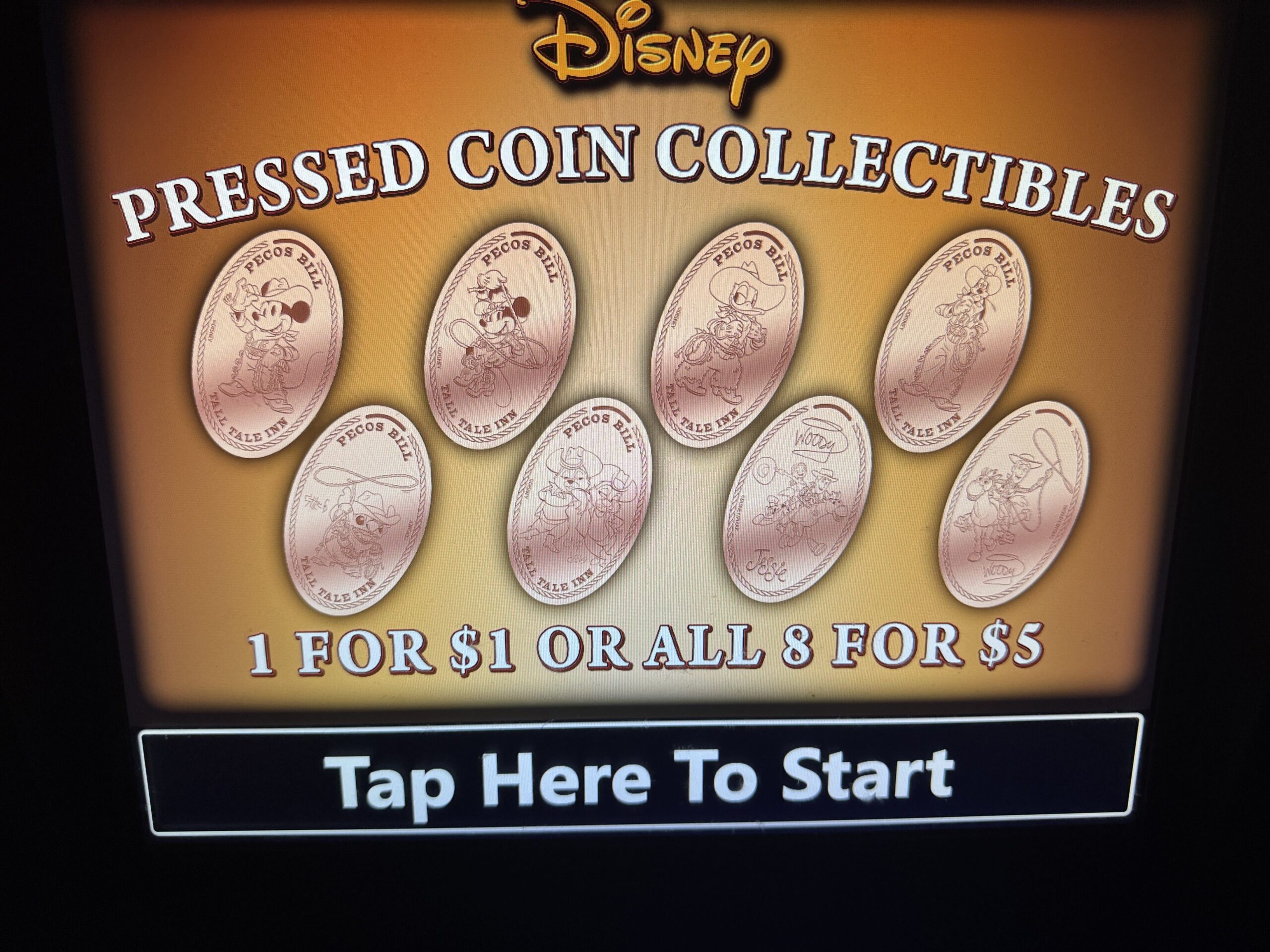An upgraded penny machine was spotted in Pecos Bill Tall Tale Inn and Cafe at Magic Kingdom