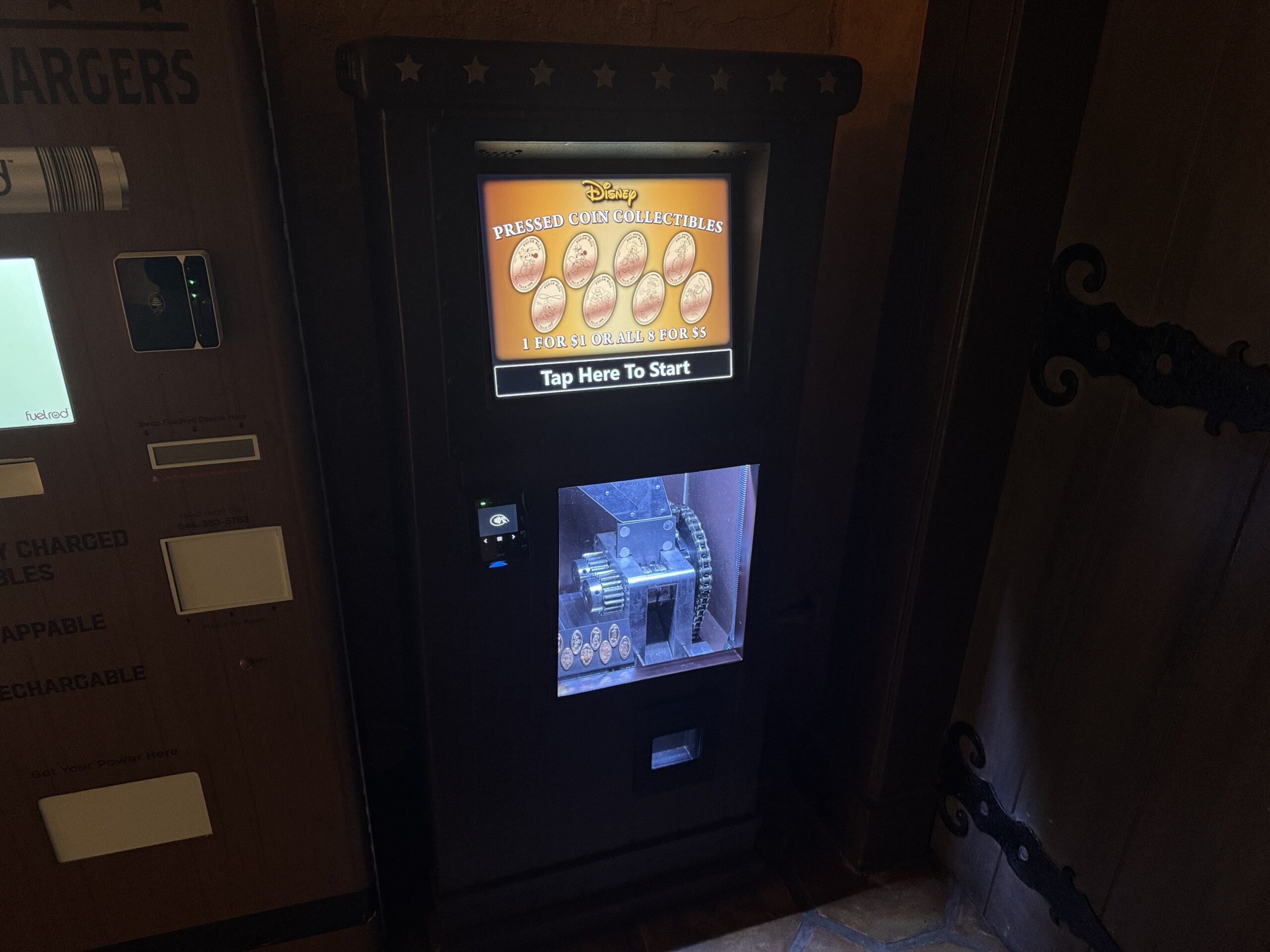 An upgraded penny machine was spotted in Pecos Bill Tall Tale Inn and Cafe at Magic Kingdom
