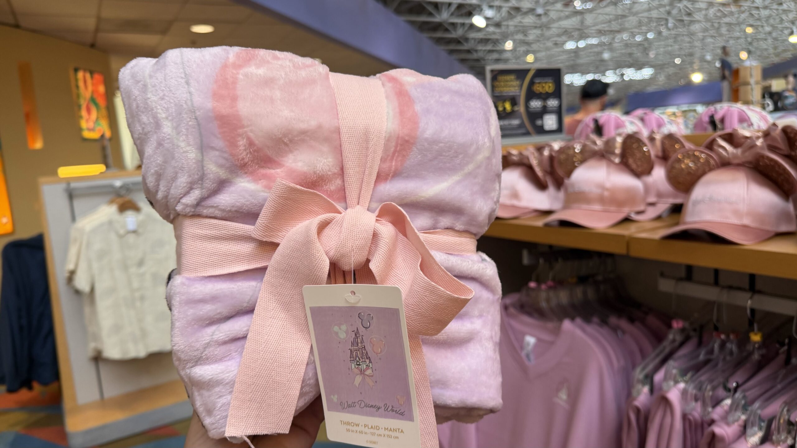Purple Cinderella Castle throw now spotted at Bayview Gifts at the Contemporary Resort at Walt Disney World